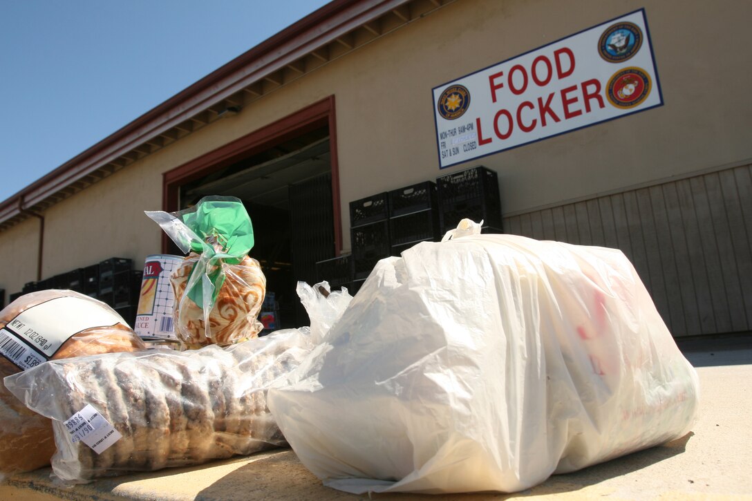 Service members stationed aboard Marine Corps Air Station Miramar can pick up groceries such as milk, eggs, breads and other foods. The Food Locker receives its food from contributions by local families, organizations and the military community.  (U.S. Marine Corps photo by Lance Cpl. Christopher O'Quin) (Released)
