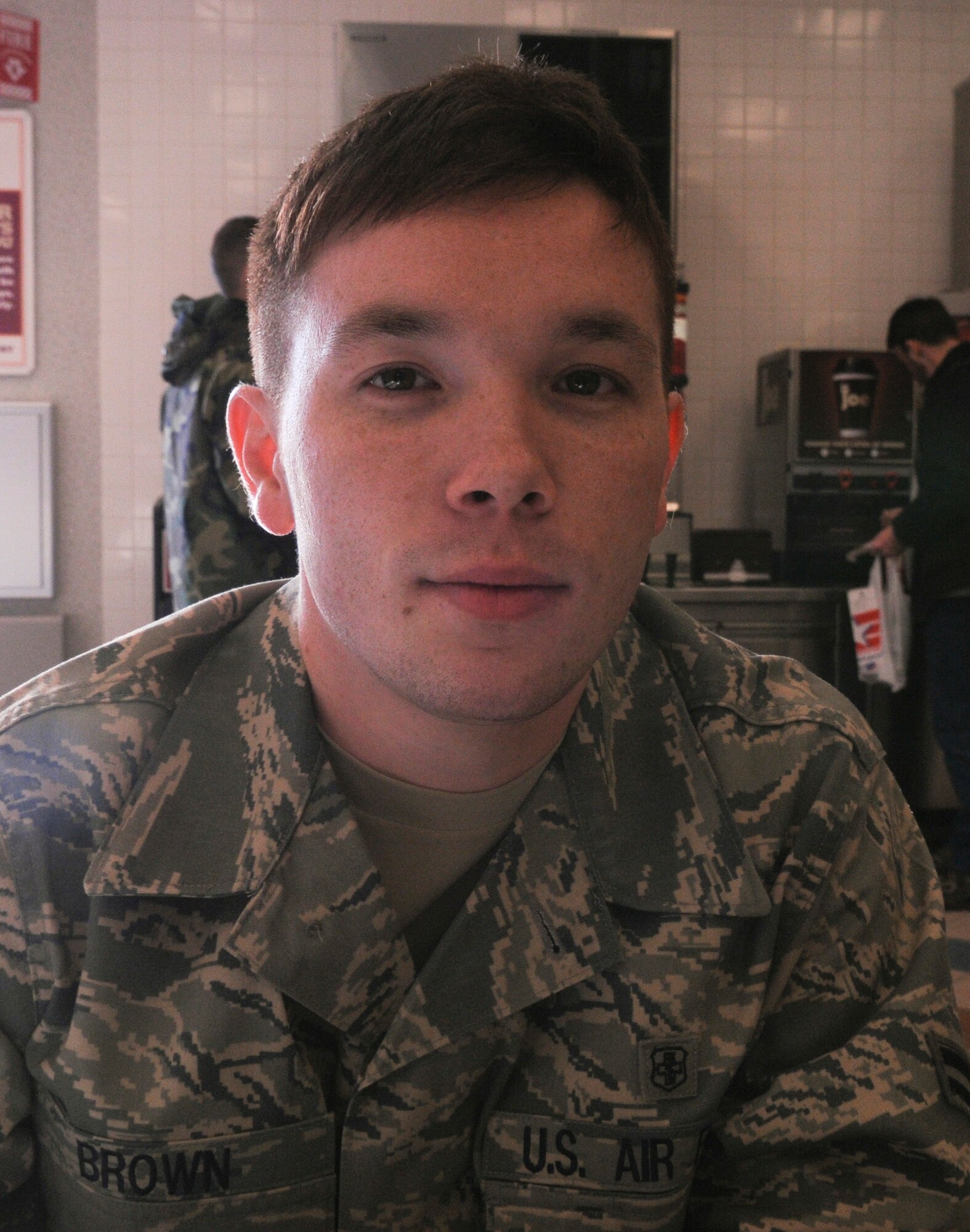 Airman 1st Class Paul Brown, 354th Medical Group dental technician, does not like the teams President Obama has chosen. "I am a Duke fan all the way." For March Madness he'll be wearing a Duke jersey and watch the game with friends." My friends and I trash talk the other teams."
(U.S. Air Force photo/Airman 1st Class Laura Max)
