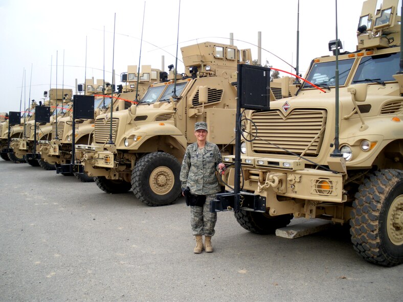 Master Sgt. Cindy George, recently named the 419th Fighter Wing's First Sergeant of the Year, is currently deployed to Joint Base Balad, Iraq, where she serves as First Sergeant to the 332d Expeditionary Security Forces Group. Stateside, she is First Sergeant to the 419th Medical Squadron here. (Courtesy photo)