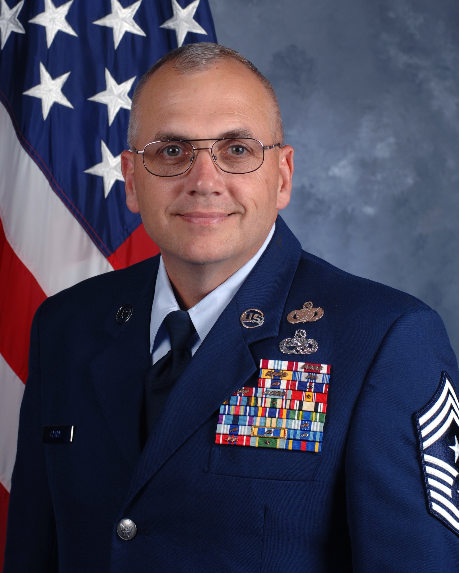 MINOT AIR FORCE BASE, N.D. -- Chief Master Sgt. Mark R. Clark, 5th Bomb Wing command chief master sergeant. (U.S. Air Force photo by Minot Air Force Base Public Affairs)