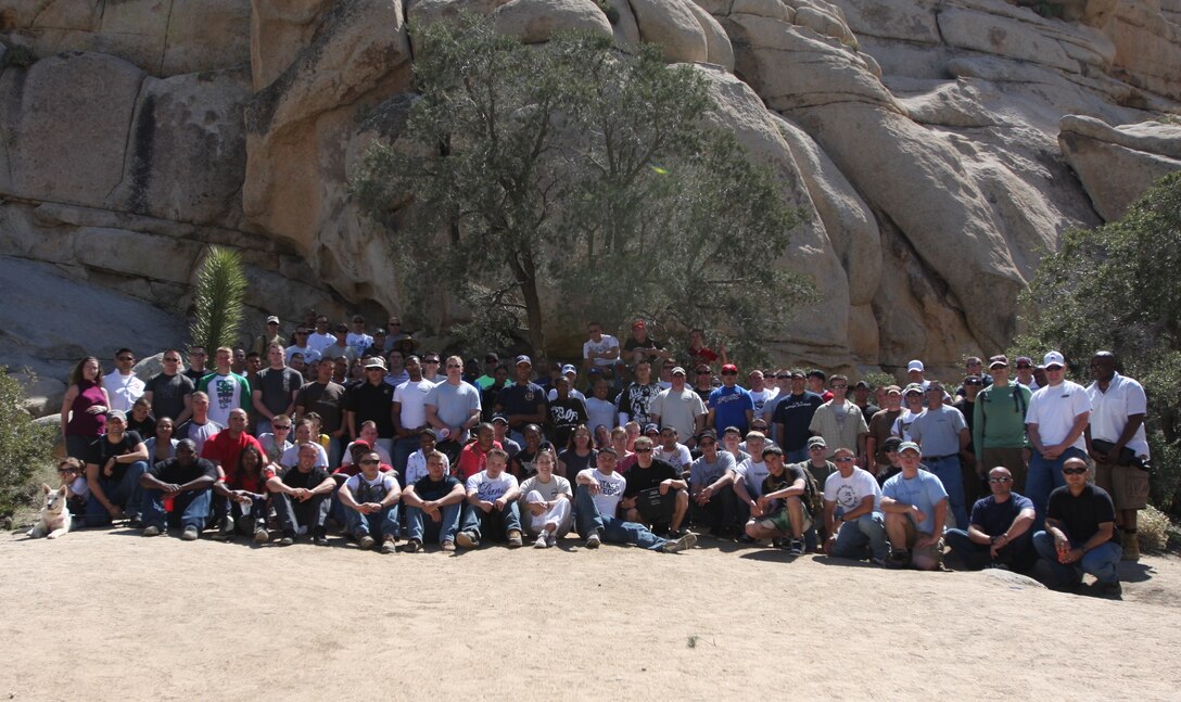 Marines and sailors spent their morning March 20 serving the community at Joshua Tree National Park, Calif. The removed the Sahara mustard plant that was choking out national wildlife.