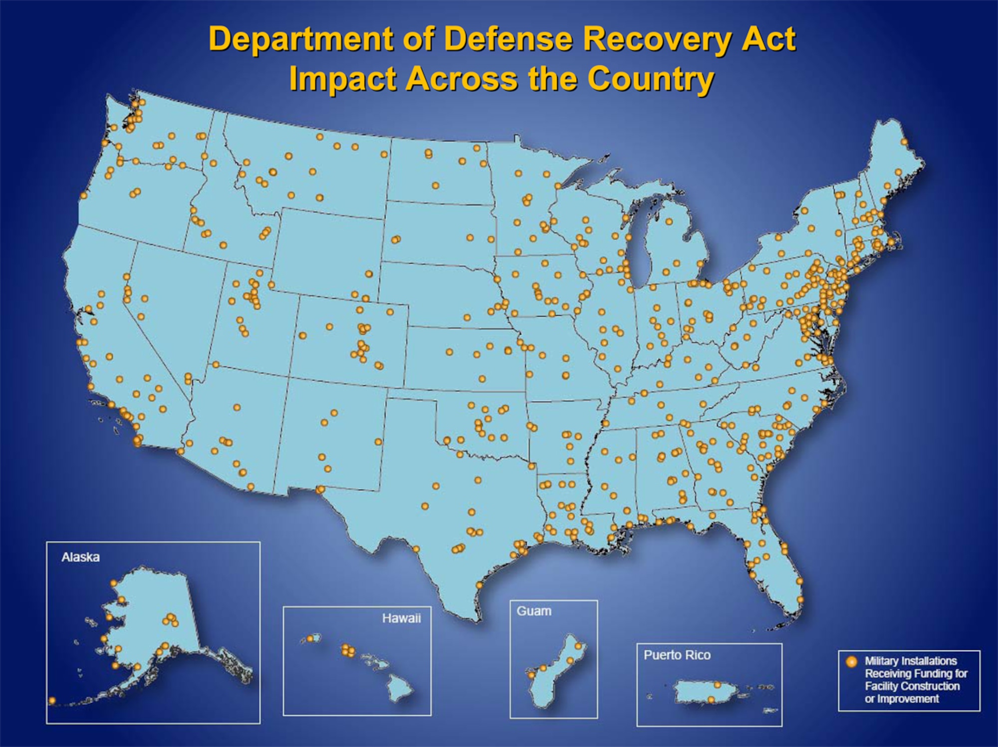DOD Recovery Act impact across the country (DOD graphic)