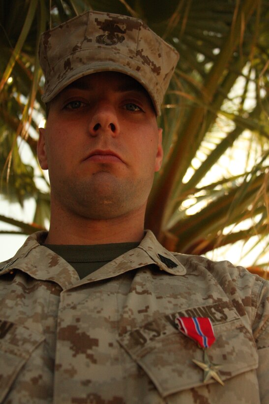 Sgt. Matthew P. Askren, an instructor with Company B, Marine Corps Communications-Electronics School, was awarded a Bronze Star Medal for his actions while serving as an advisory with the Regional Corps Advisory Command in central Afghanistan from October 2007 to November 2008.