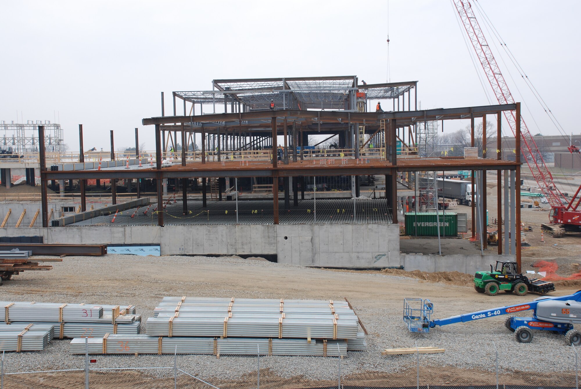 Construction of office and lab space for the incoming missions of the 711th Human Performance Wing is ahead of its scheduled completion date as the Wing celebrates its first anniversary. (Photo by Chris Gulliford, 711 HPW)