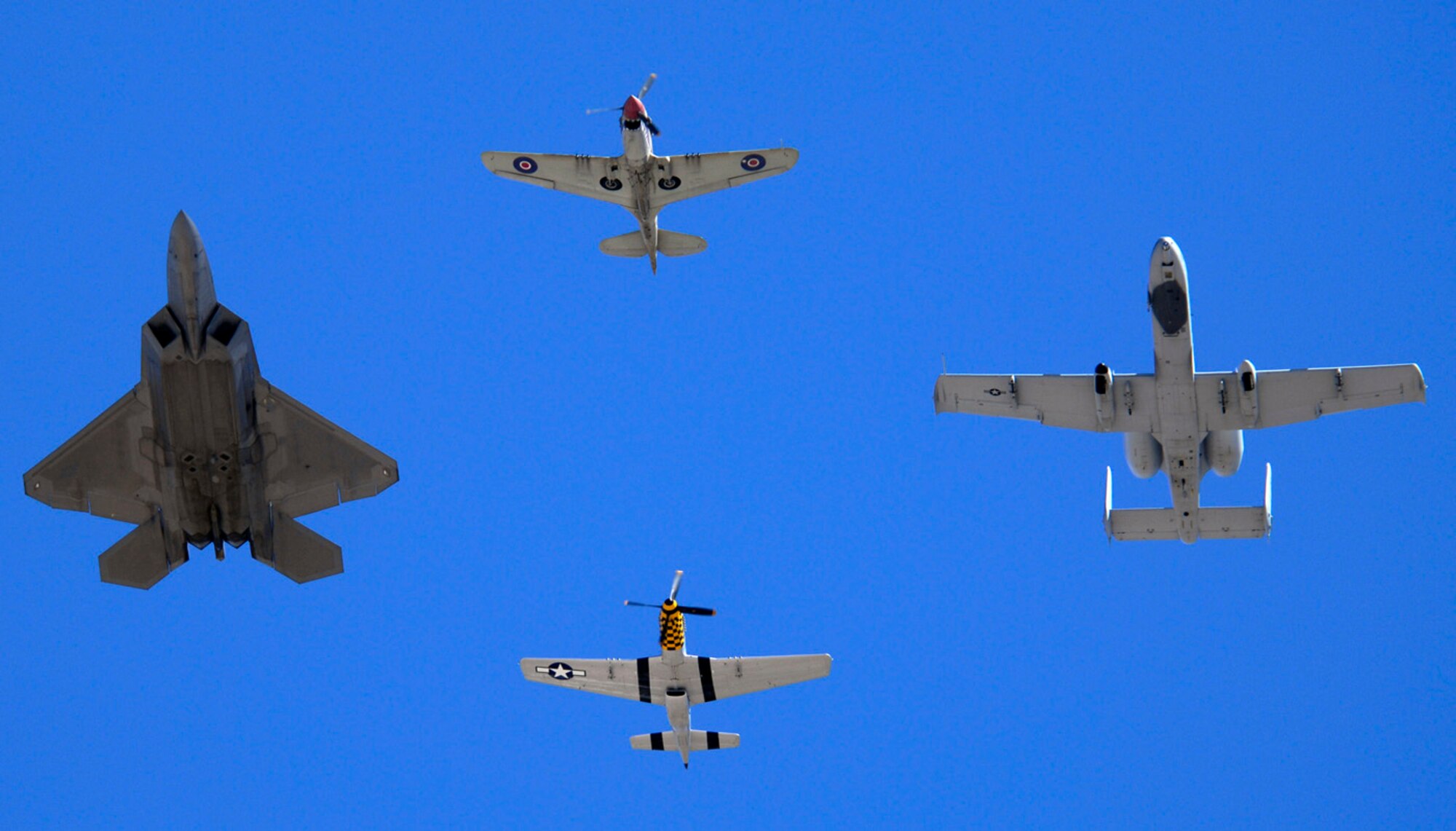 The Air Combat Command Heritage Flight passes over the Luke airfield during the 2009 Thunder in the Desert Air Show and Open House March 22. (U.S. Air Force photo/ Ian Dean)