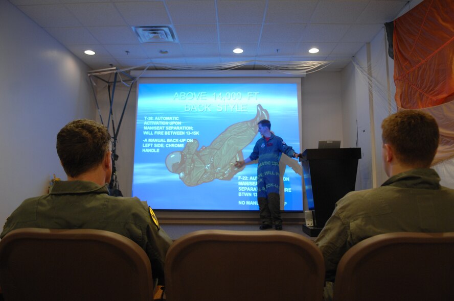 The Catholic Archbishop for the U.S. Military Services Timothy Broglio attends a pre-flight briefing March 13 before his incentive flight in a T-38 at Holloman Air Force Base, N.M. The Roman Catholic Archdiocese for the Military Services provides the Roman Catholic Church's pastoral and spiritual services to those serving in the U. S. armed forces or other federal services overseas. This military ordinariate is a special diocese canonically erected by Pope Pius XII in 1939 for members and others employed by the United States Air Force, Army, Coast Guard, Marine Corps, Navy, the Veterans Health Administration and its patients, and for Americans in government service overseas. (U.S. Air Force photo/SSgt Anthony Nelson Jr)