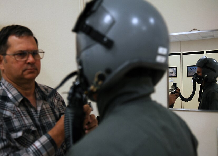 The Catholic Archbishop for the U.S. Military Services Timothy Broglio completes pre-flight inspections March 13 before his incentive flight in a T-38 at Holloman Air Force Base, N.M. The Roman Catholic Archdiocese for the Military Services provides the Roman Catholic Church's pastoral and spiritual services to those serving in the U. S. armed forces or other federal services overseas. This military ordinariate is a special diocese canonically erected by Pope Pius XII in 1939 for members and others employed by the United States Air Force, Army, Coast Guard, Marine Corps, Navy, the Veterans Health Administration and its patients, and for Americans in government service overseas. (U.S. Air Force photo/SSgt Anthony Nelson Jr)