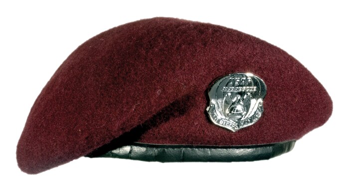 The maroon beret is given to graudates upon completion of Parajumper school. It symbolizes the accomplishment of withstanding the hardships of one of the toughest schools in the military. (Courtesy photo)