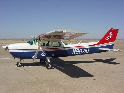 ALTUS AIR FORCE BASE, Okla. -- A Civil Air Patrol aircraft sits next to the runway at the regional airport just north of Altus. The aircraft is used for search and rescue, emergency response and other Civil Air Patrol missions. (U.S. Air Force photo/Kevin T. Chandler)