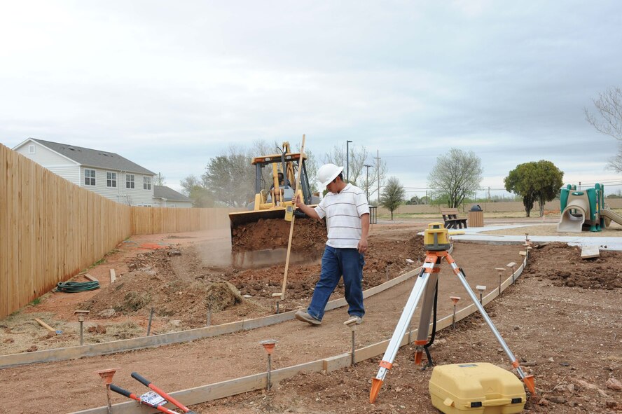 DYESS AIR FORCE BASE, Texas - Current construction here is taking place in base housing, March 25. The American Recovery Act will provide more than $13.4 million in stimulus money for other construction projects that were previously unfunded. (U.S. Air Force photo by Staff Sgt. Conner Estes)