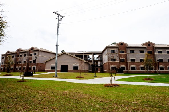 SHAW AIR FORCE BASE, S.C. -- The new 144 capacity dorm consists of common areas and private bathrooms for Airmen on Shaw. These dorms are part of many base construction projects.(U.S. Air Force photo/Senior Airman Matthew Davis)