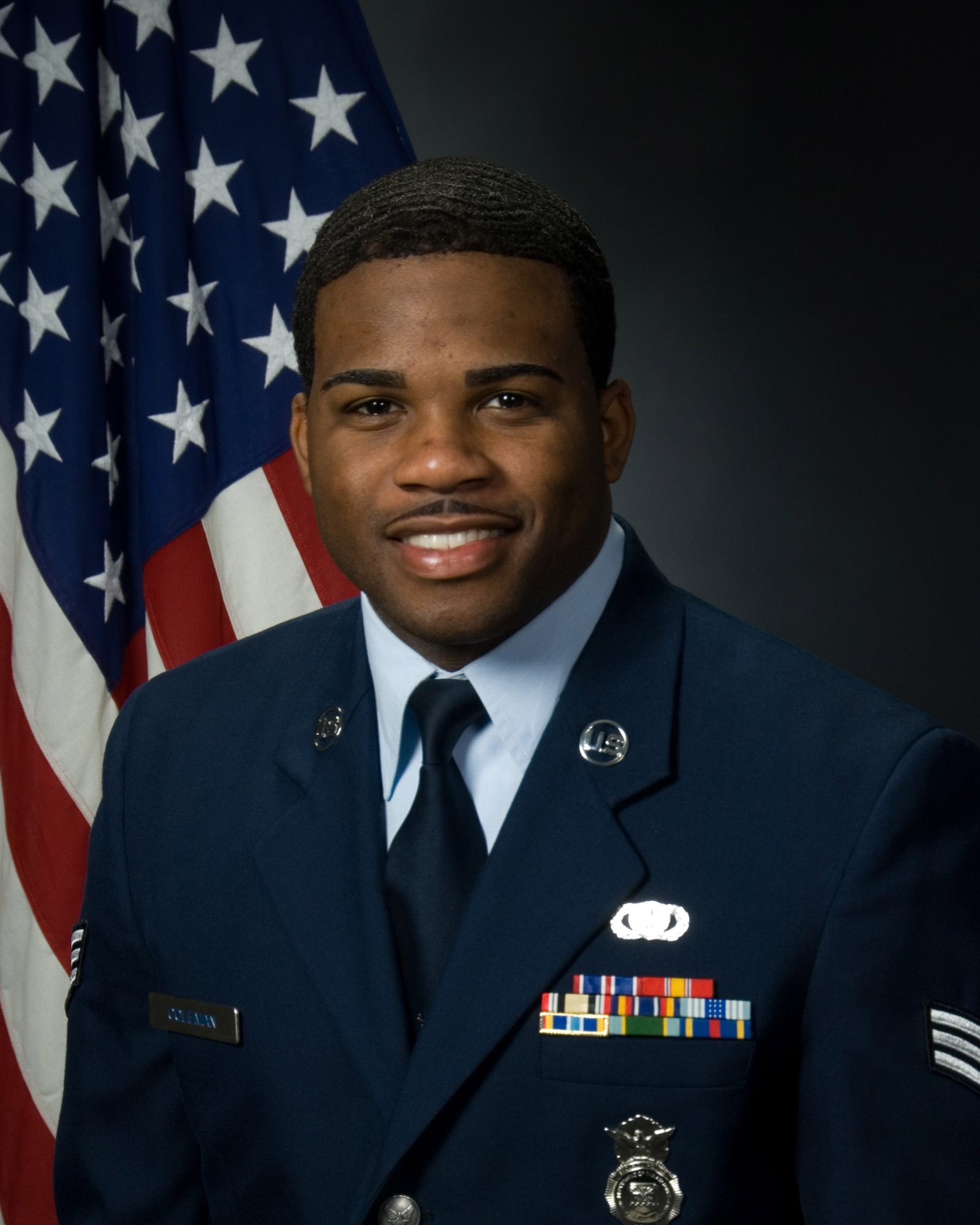 Senior Airman Brian K. Coleman, 42nd Air Base Wing, is the Air University Airman of the Year for 2008. (Air Force photo)