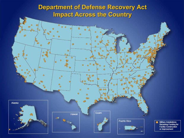 A map of the impact area of the defense stimilous  spending.The Department of Defense announced details for the spending of more than $20 million in benefits to Nellis as part of the 2009 American Recovery and Reinvestment Act. 