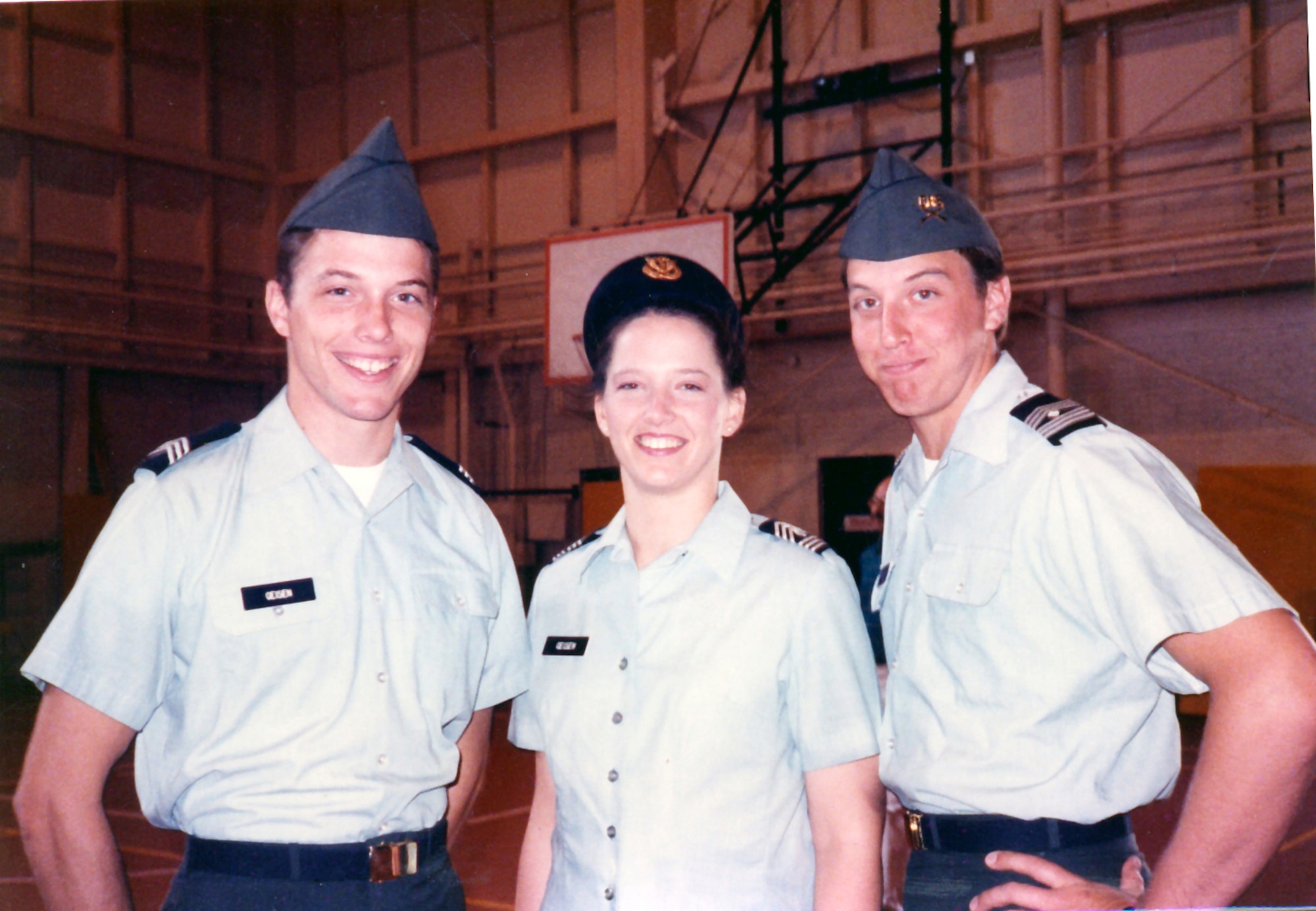Richard and Laurie Geisen, Army Reserve Officers Training Corps cadets, and Kurt Geisen, Junior Army ROTC cadet, pose for a photograph at a 1988 Tri-service ceremony for Army, Navy and Air Force ROTC at the University of Minnesota. Major Kurt Geisen is now a pilot with the 40th Helicopter Squadron. During his military career, he has been a Soldier, Sailor and an Airman. (Courtesy photo) 