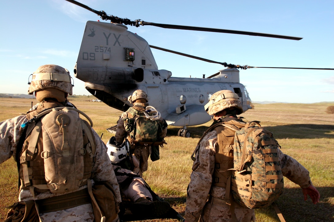 U.S. Marine Corps Cpl. Quentin Hamilton and Seaman Joshua Thornbloom ...