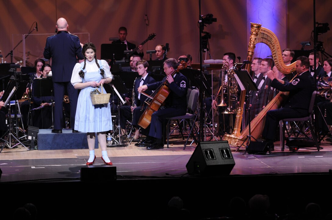 Master Sgt. Amy Dolan portrays Dorothy in <em>Journeys Through Oz.</em> (U.S. Air Force photo by Staff Sgt. Dan DeCook)
