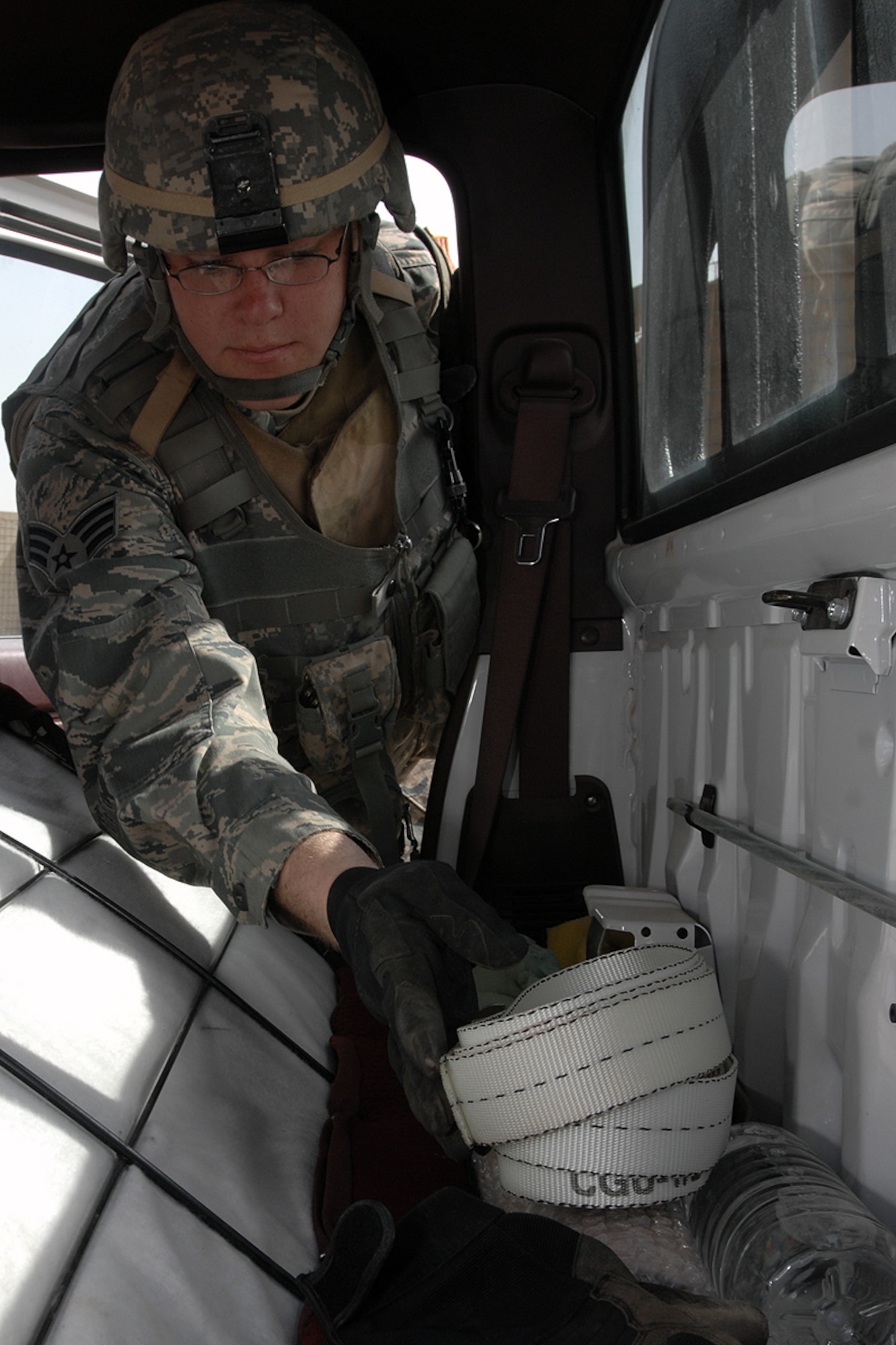 WRIGHT-PATTERSON AFB, Ohio - Senior Airman Bradley Scheidt, 445th Security Forces Squadron, currently assigned to the 506th Expeditionary Security Forces Squadron, was selected as Warrior of the Week at Kirkuk Regional Air Base, Iraq. (Air Force photo/Staff Sgt. Eunique Stevens)