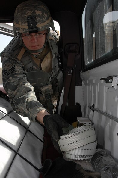 WRIGHT-PATTERSON AFB, Ohio - Senior Airman Bradley Scheidt, 445th Security Forces Squadron, currently assigned to the 506th Expeditionary Security Forces Squadron, was selected as Warrior of the Week at Kirkuk Regional Air Base, Iraq. (Air Force photo/Staff Sgt. Eunique Stevens)