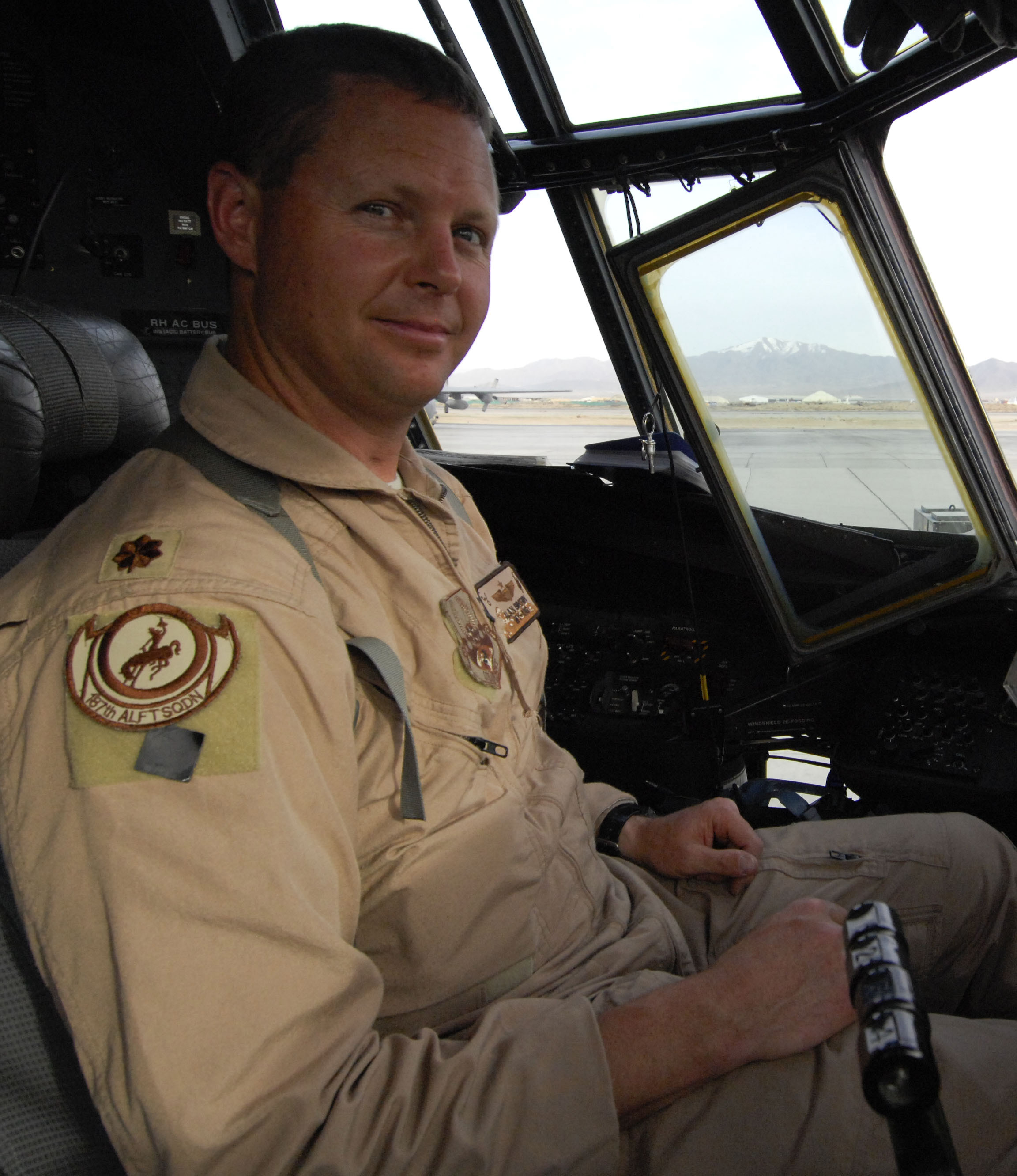 Air Force Maj. Alan Brown, 774th Expeditionary Airlift Squadron, is an