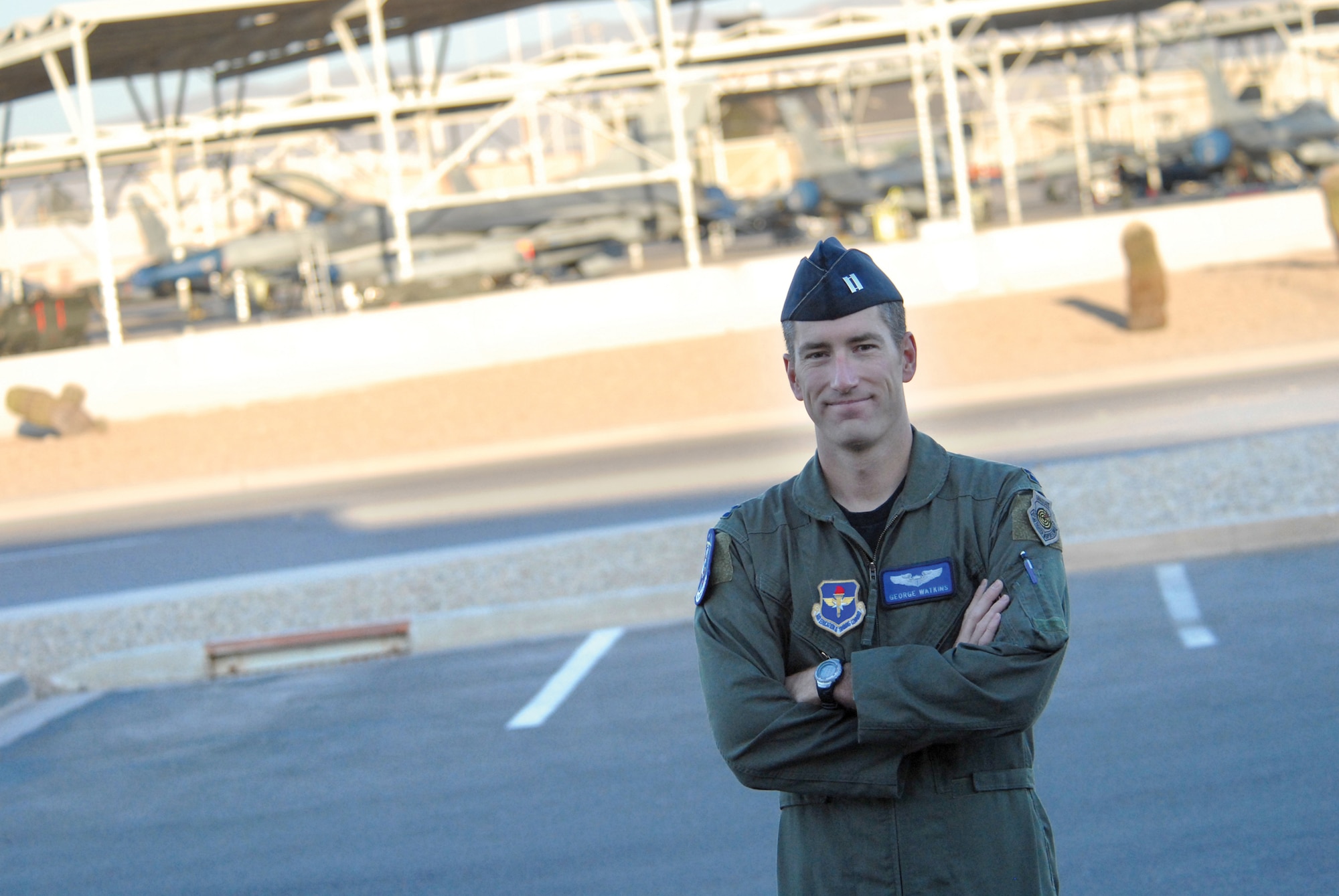 Capt. George Watkins, 309th Fighter Squadron chief of weapons, has been named the winner of the 2008 Air Education and Training Command Claire Chennault Award. (U.S. Air Force photo/ Deborah Silliman Wolfe.)