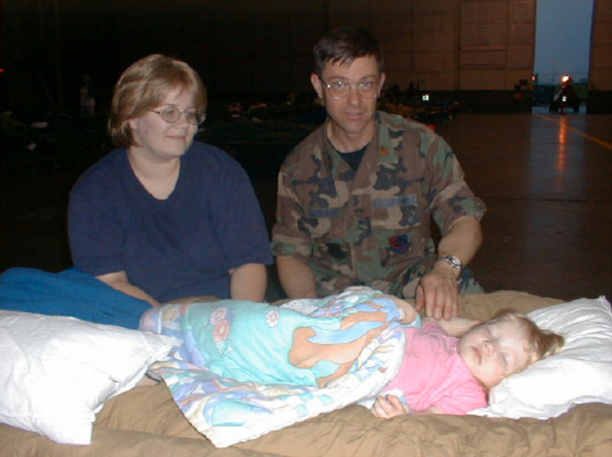 507th Air Refueling Wing's Services Flight commander Maj. Monty Goodman checks on “guests”. (1999 file photo)