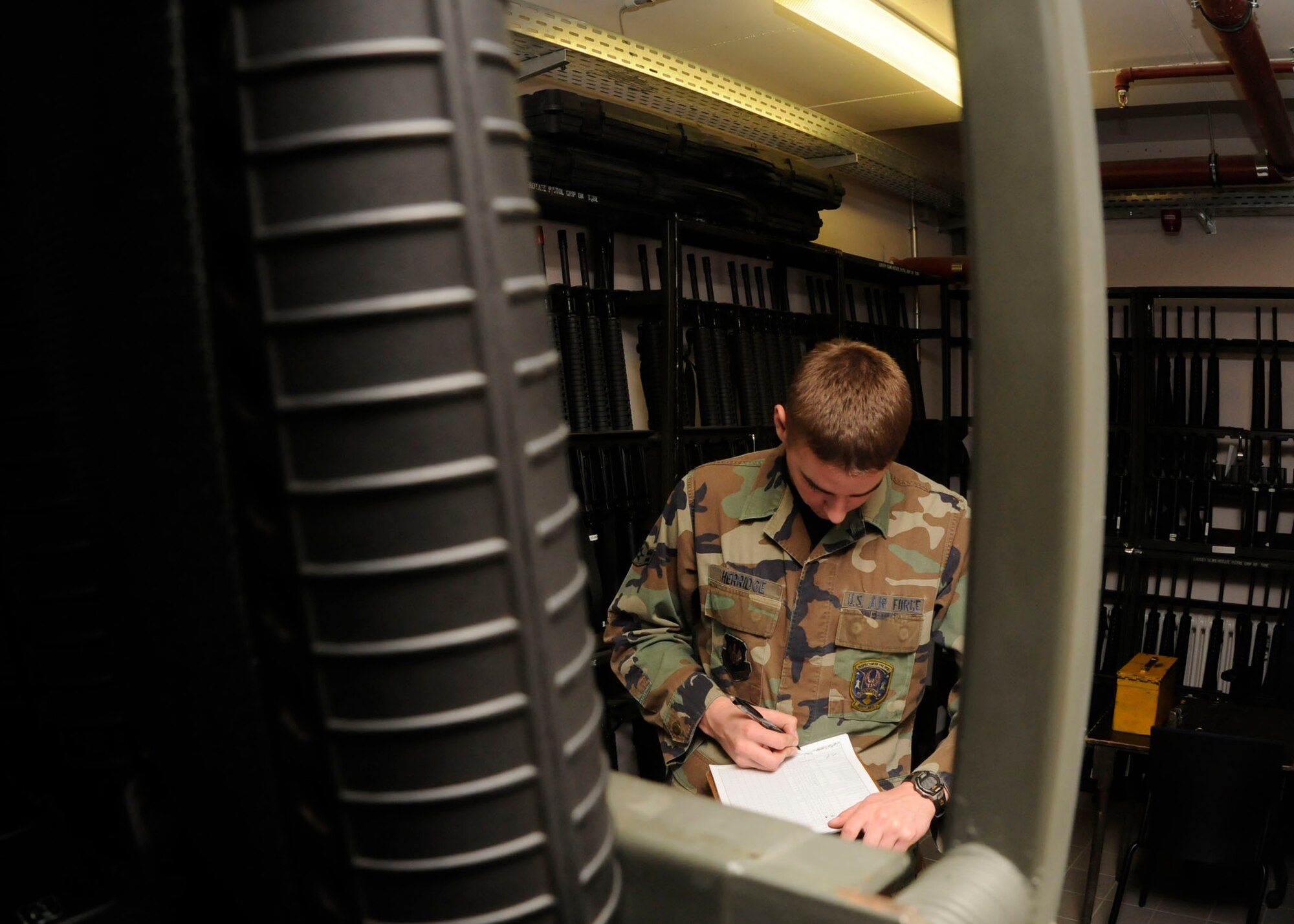 SPANGDAHLEM AIR BASE, Germany -- Airman 1st Class Dustin James Herridge, 606th Air Control Squadron, is the 52nd Fighter Wing's Top Saber Performer for the week of May 1-7, 2009. (U.S. Air Force photo by Airman 1st Class Nicholas Wilson)