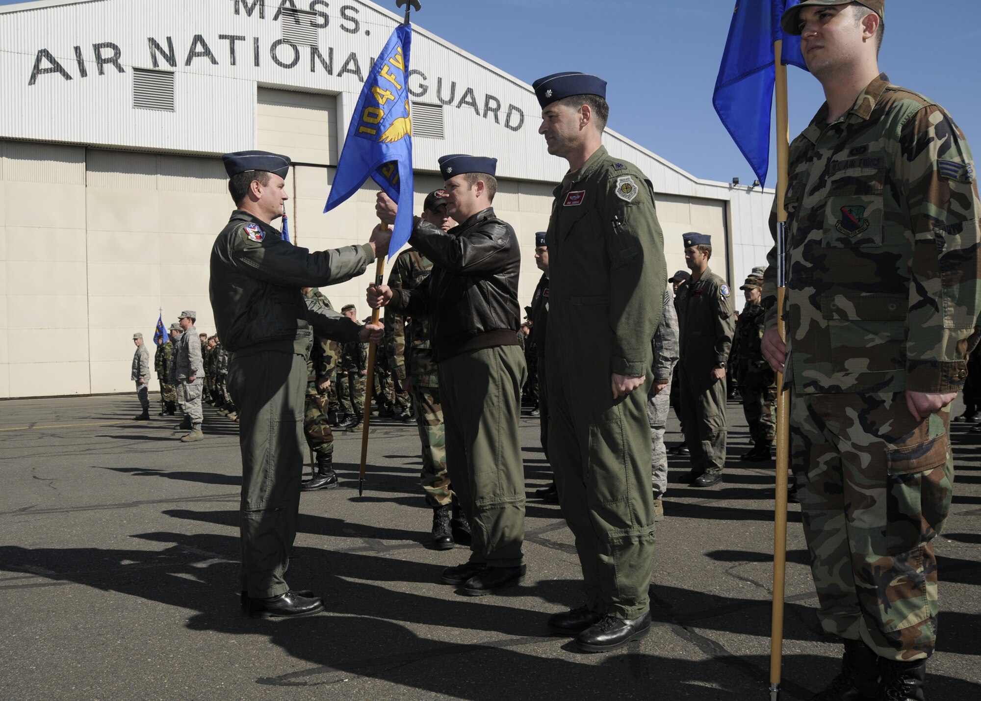 Lt Col James Halley assumes command of the 104th Operations Group on April 15, 2009.                                                                                                       