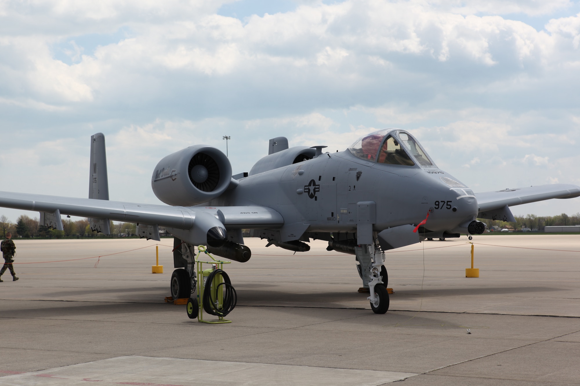An A-10 Thunderbolt II parked on the ramp at Selfridge Air National Guard Base. Selfridge is now the home base for a squadron of A-10s, after the Michigan Air National Guard’s 127th Wing completed the transition to the A-10 from flying the F-16 Fighting Falcon for almost 20 years. The Wing also flies the KC-135 Stratotanker. (U.S. Air Force photo by Technical Sgt. David Kujawa) 