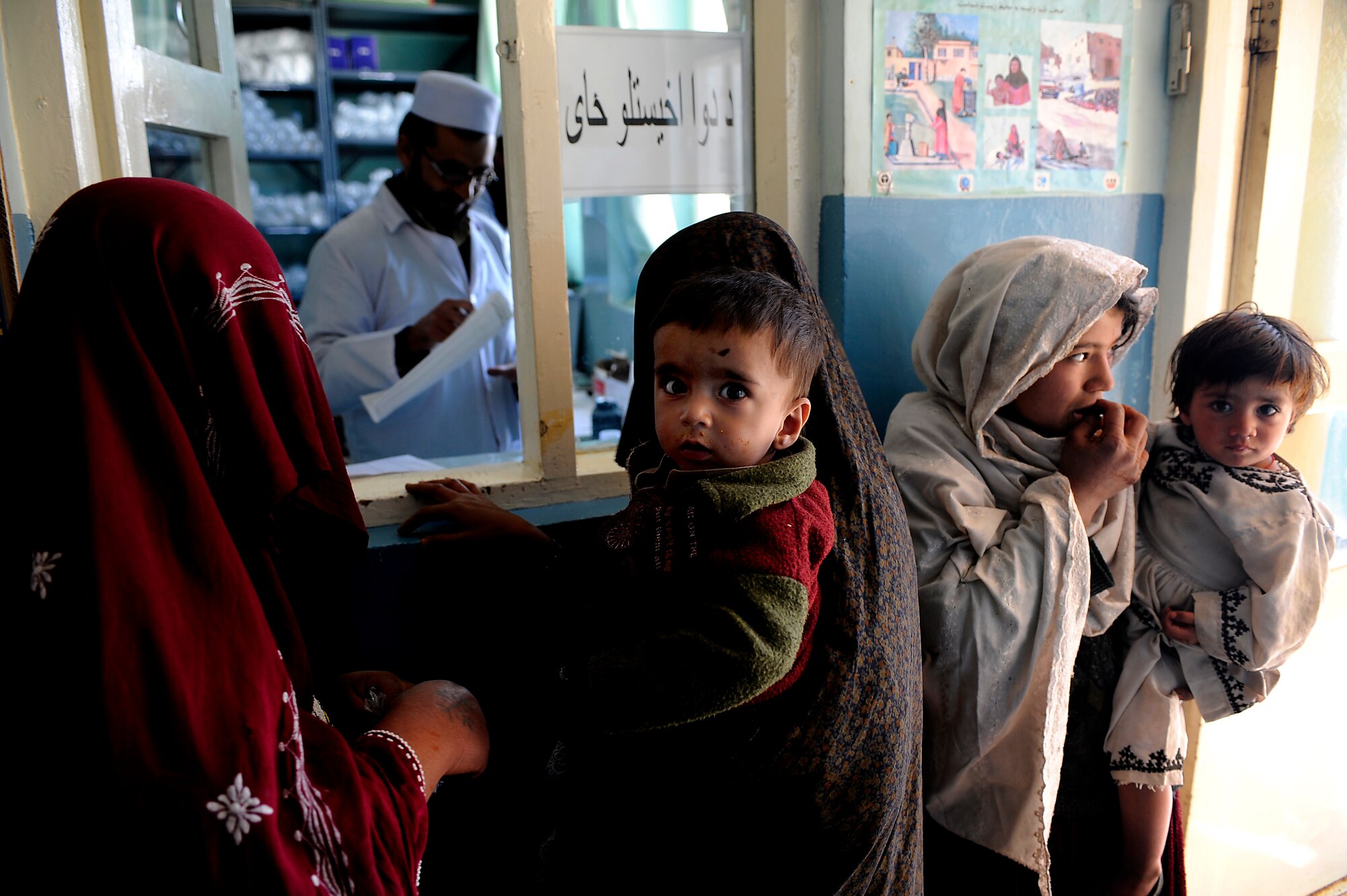 Local Afghans wait for prescriptions at the Sayed Karam Female Provider Quarters in Guardez City, Afghanistan, April  13, 2009.(U.S. Air Force photo by Staff Sgt. Shawn Weismiller)