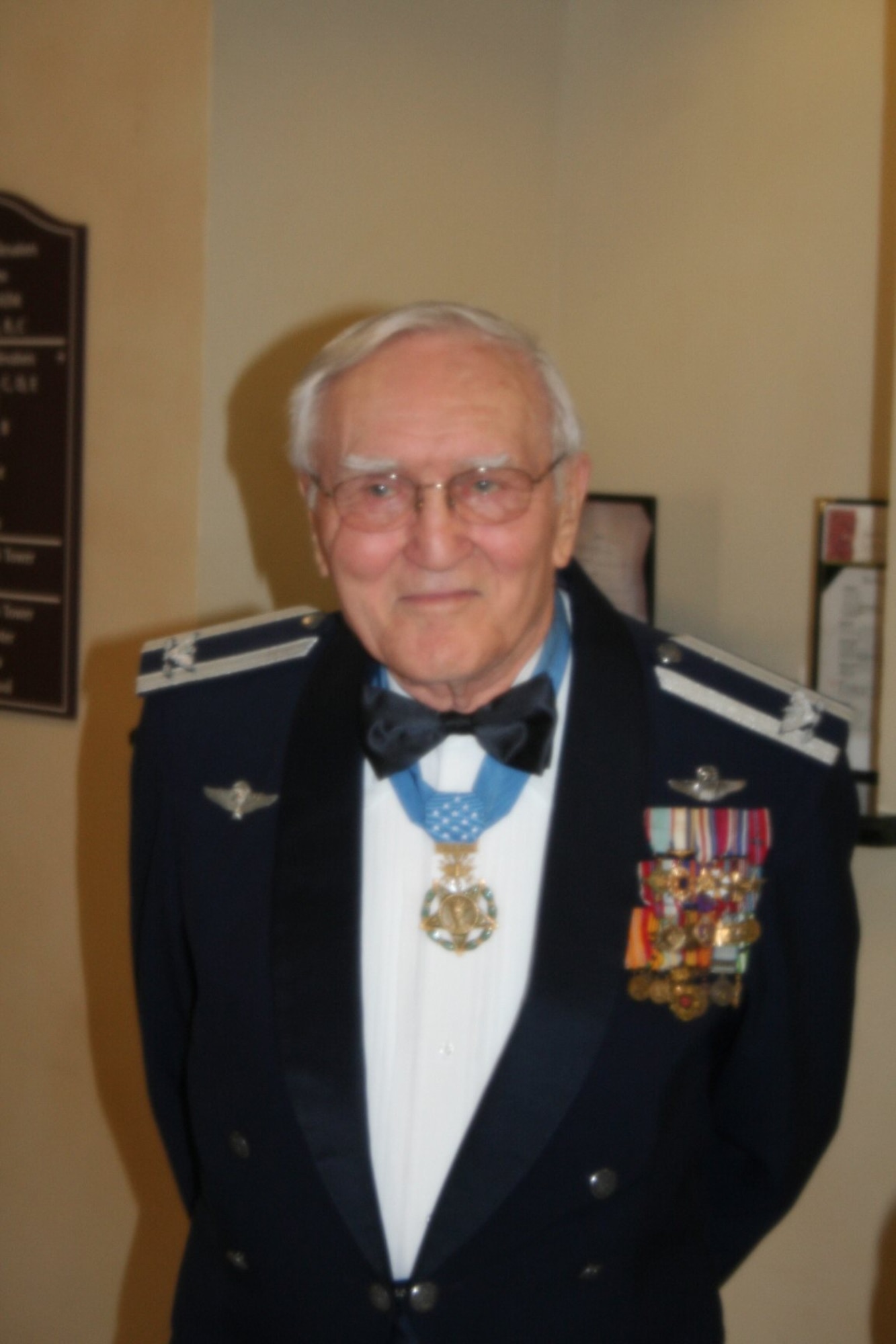 Retired Col. George "Bud" Day, Medal of Honor recipient and former prisoner of war, poses in Midland, Texas, in 2007 after being inducted into the American Combat Airman Hall of Fame. (Photo courtesy of Joe Caruso)