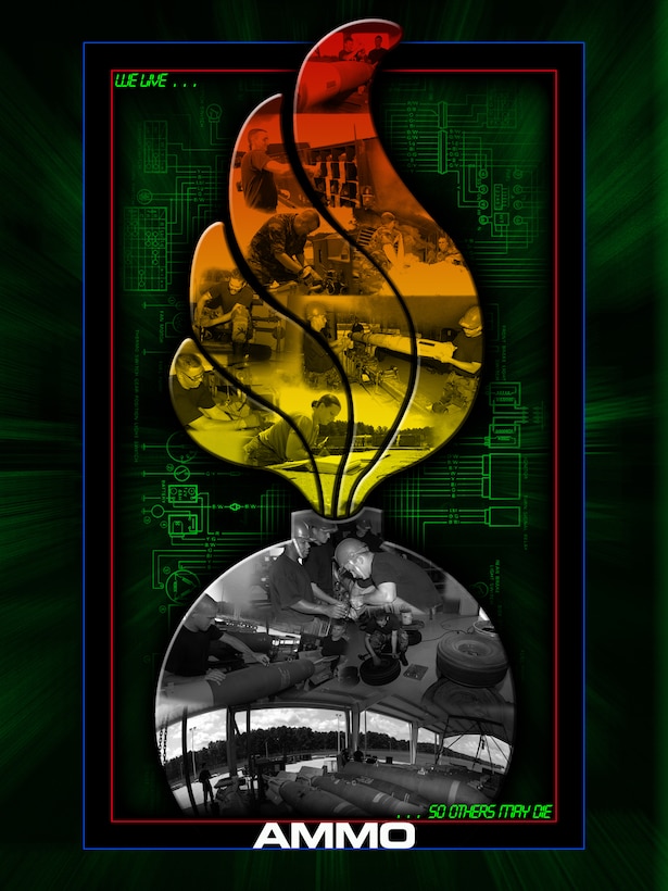 SHAW AIR FORCE BASE, S.C.-- Ammo Poster. (U.S. Air Force Illustration by TSgt Josef Cole & SSgt Henry Hoegen)