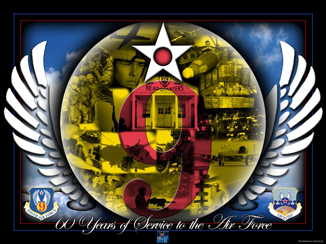 SHAW AIR FORCE BASE, S.C.-- 60th AF Anniversary Poster. (U.S. Air Force Illustration by TSgt Josef Cole)