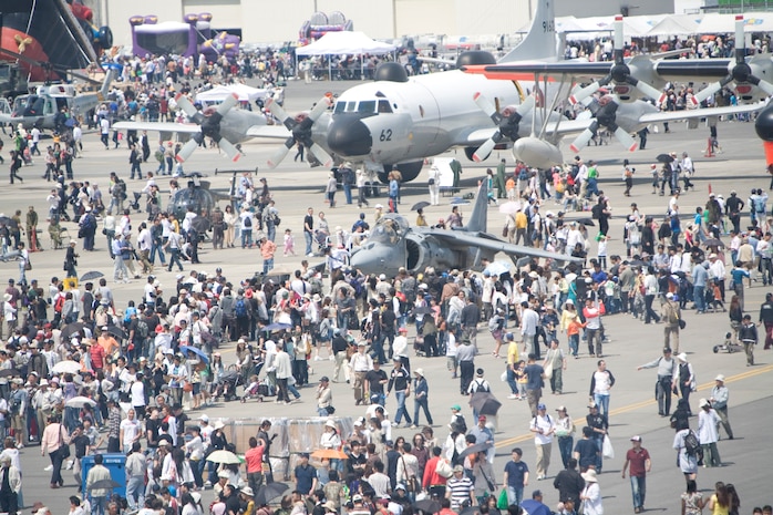 Within the first hour of the gates opening, crowds had enveloped most the of tarmac up to the flight line during Friendship Day here May 5. Attractions included static aircraft displays, typical American cuisine, live music and the main attraction, the air show.