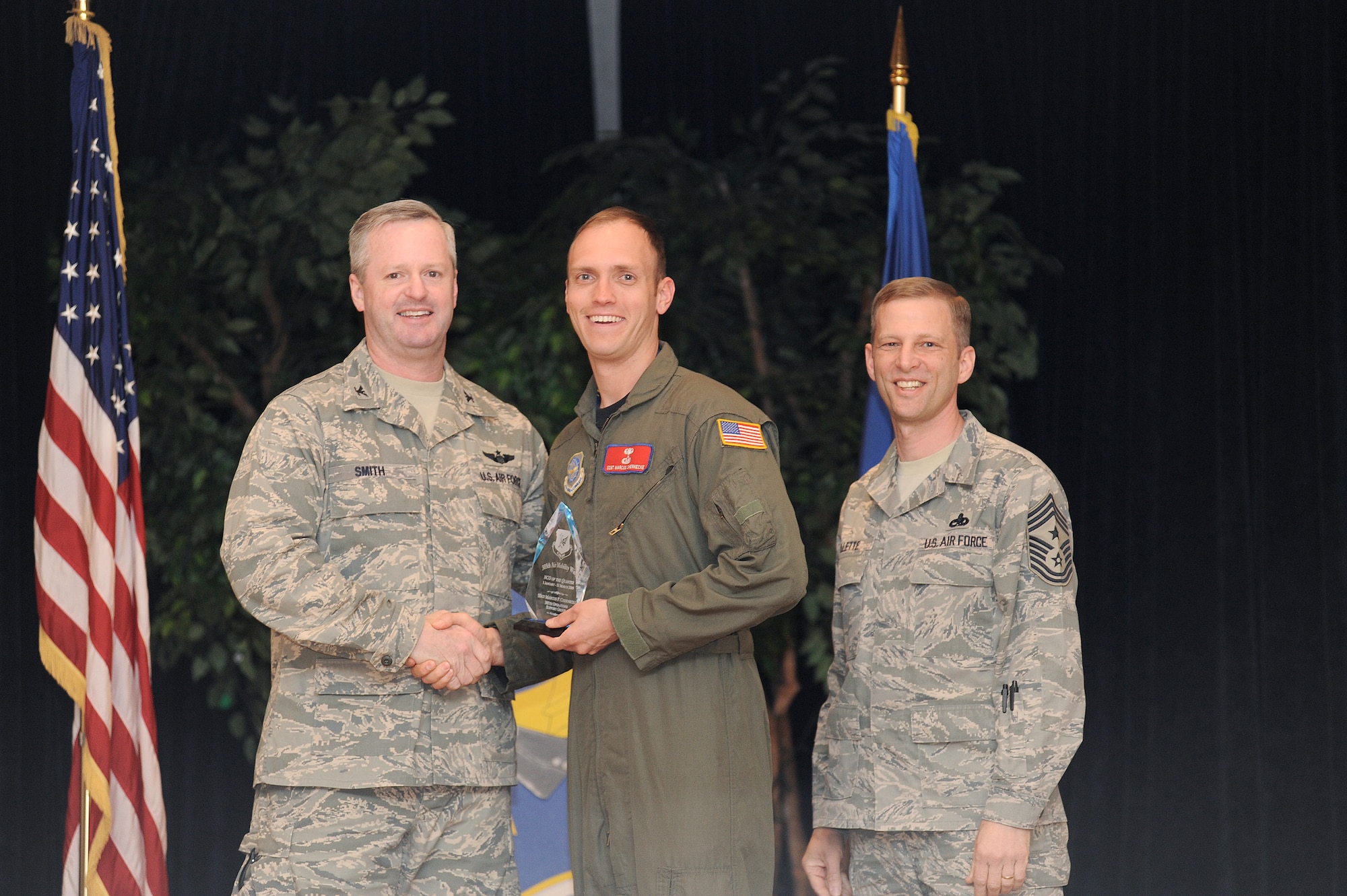 Non-Commissioned Officer of the Quarter: Staff Sgt. Marcus Chernecke, 305th Operations Support Squadron. (U.S. Air Force photo/Carlos Cintron)
