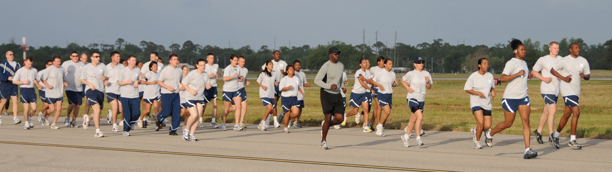 A flight line competition run opened the 81st Training Wing Sports Day, April 30.   The day’s events logged 971 participants, according to Jeffery Green, project officer.  (U.S. Air Force photo by Kemberly Groue)