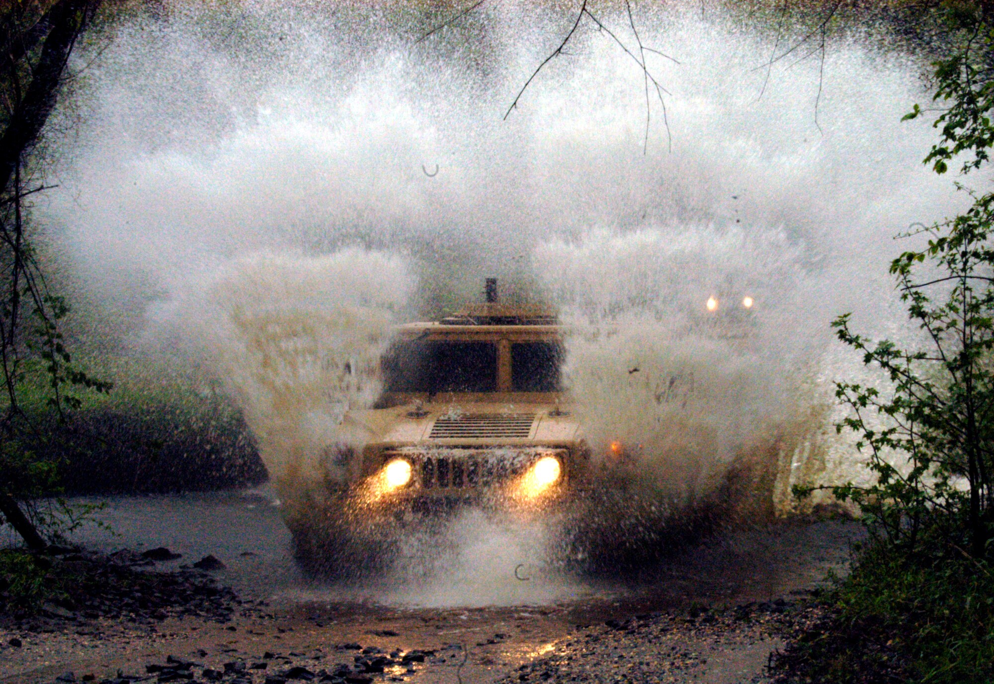 Students in the Advanced Contingency Skills Training Course participate in a scenario for mounted patrol, or convoy, operations training on May 3, 2009, on a Fort Dix, N.J., range.  ACST, taught by the U.S. Air Force Expeditionary Center's 421st Combat Training Squadron on Fort Dix, prepares Airmen for upcoming deployments.  (U.S. Air Force Photo/Staff Sgt. J.G. Buzanowski)