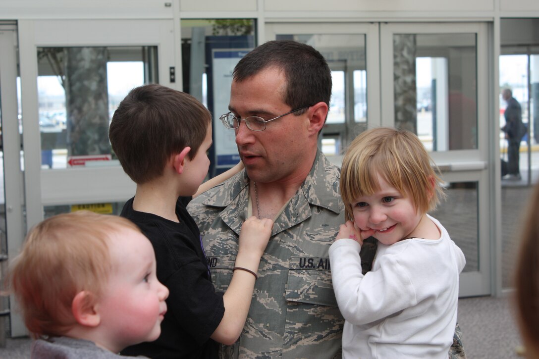 The USAF Band of Flight welcomes home "Falcon" from a 60 day deployment in support of Operation Iraqi Freedom and Operation Enduring Freedom.