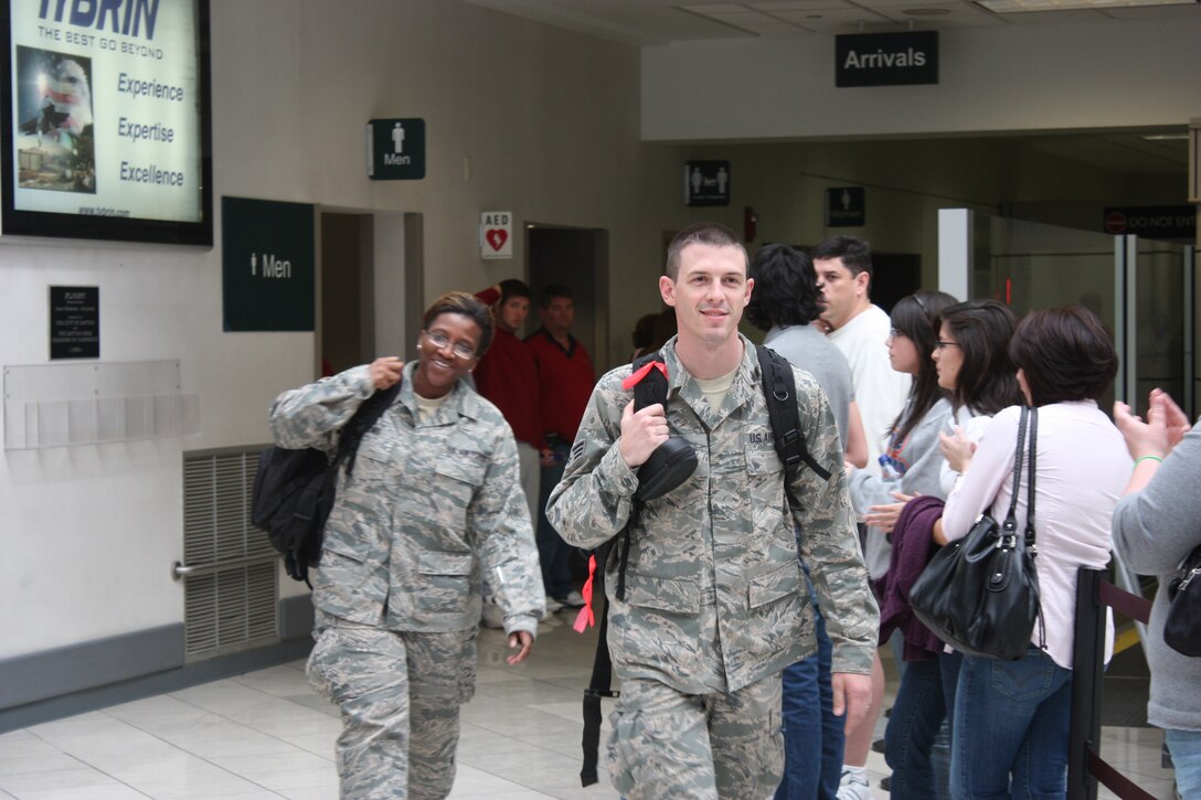 The USAF Band of Flight welcomes home "Falcon" from a 60 day deployment in support of Operation Iraqi Freedom and Operation Enduring Freedom.