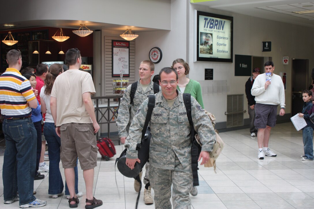 The United States Air Force Band of Flight welcomes home "Falcon" from a 60 day deployment in support of Operation Iraqi Freedom and Operation Enduring Freedom