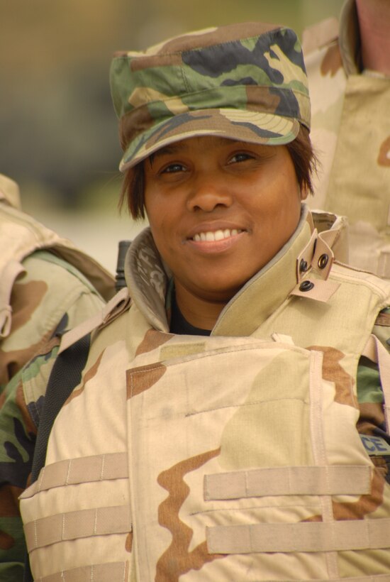 Chief Master Sgt. Tamara Phillips, 178th Fighter Wing, participates in the 178th Fighter Wing's Operational Readiness Exercise Sep. 13, 2008 at the 178th Fighter Wing, Springfield Ohio