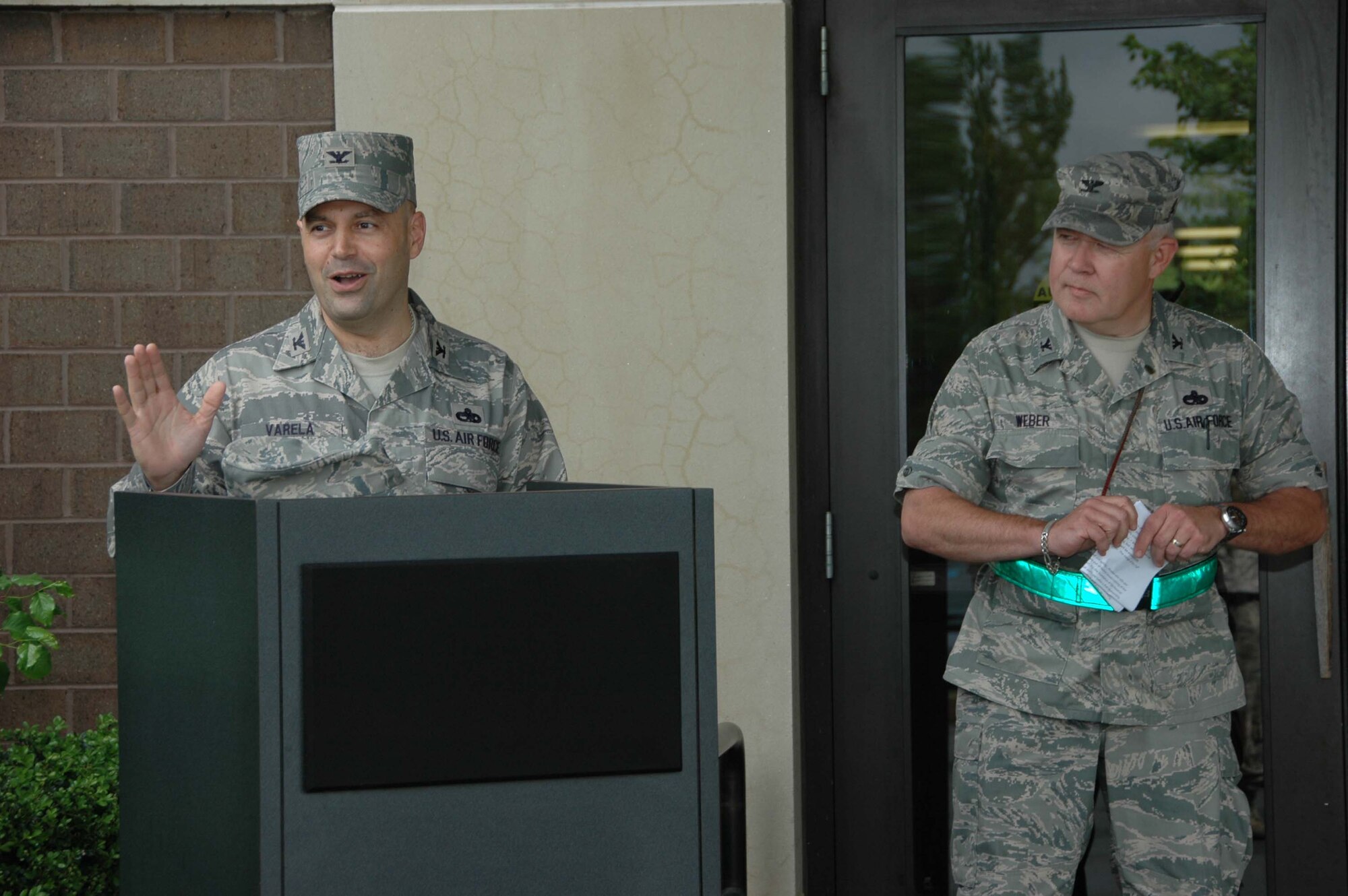 MCGUIRE AIR FORCE BASE, N.J. -- Reserve and active duty maintenance group commanders on Joint Base McGuire-Dix-Lakehurst officially open the renovated KC-10 Combined Maintenance and Operation Facility May 7 with a ribbon cutting ceremony held here. Tanker maintenance members from both wings will now operate from the same building sharing the same office space. (U.S. Air Force photo/Master Sgt. Donna T. Jeffries) 