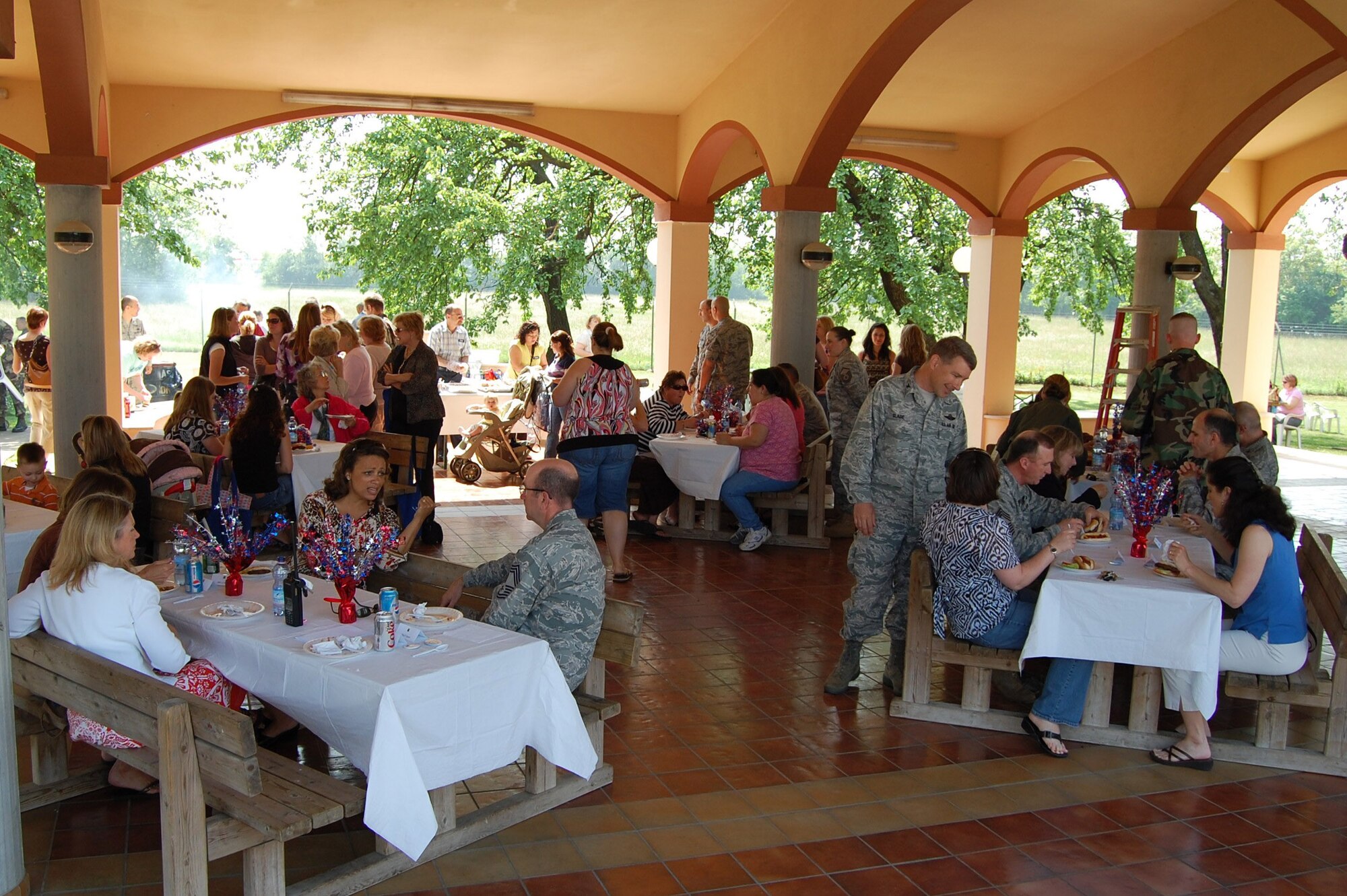 Hundreds of base volunteers gather at the annual Aviano Volunteer Recognition Ceremony May 7, 2009 in Area D. The event was a way of thanking the base's 2,469 volunteers for their selfless dedication last year that was valued at about $401,180. (U.S. Air Force photo/Staff Sgt. Lindsey Maurice)