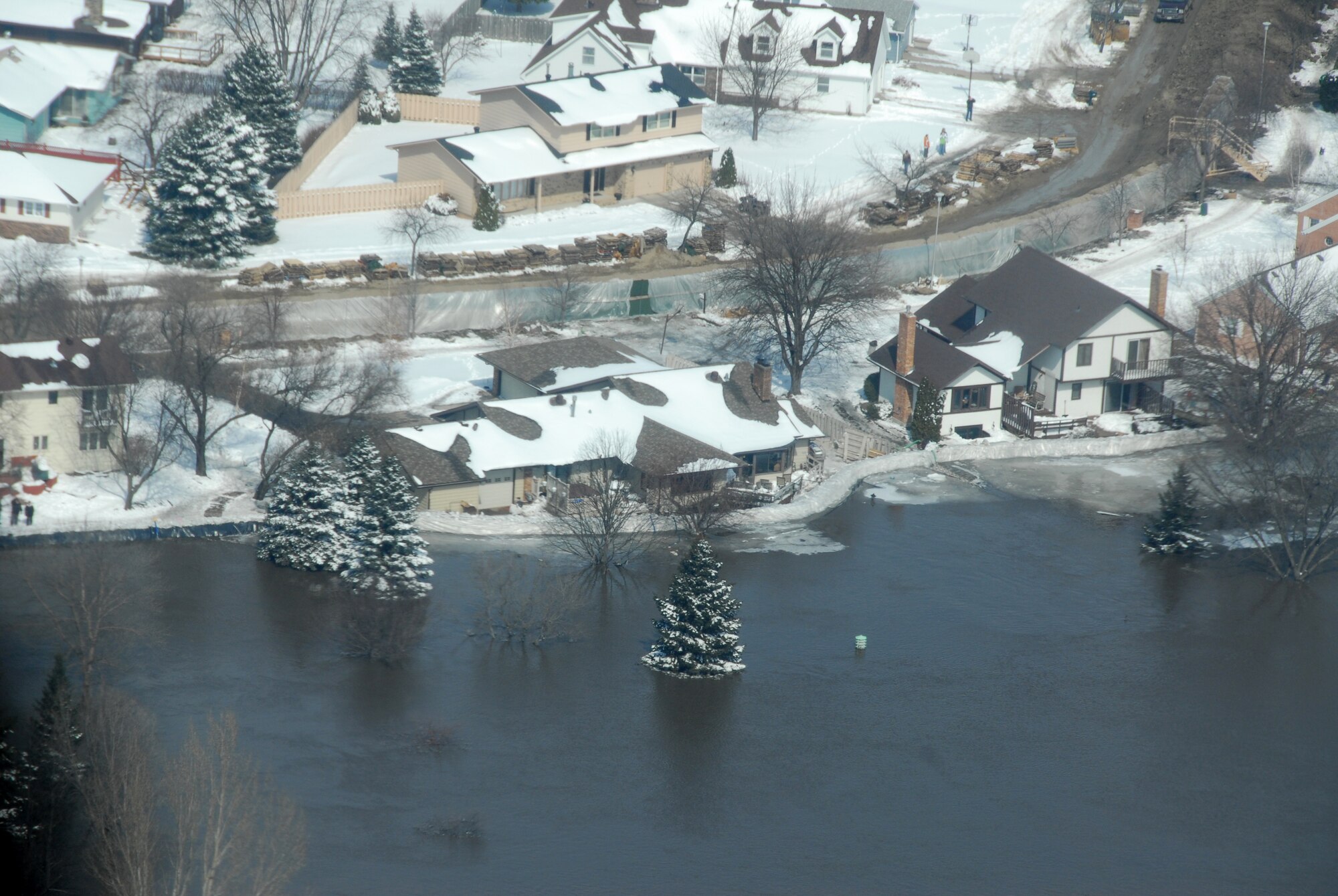 Arial footage of the Red River Valley in North Dakota during the 2009 flooding that occured during March and April.  Soldiers and Airmen of the North Dakota National Guard were activated to answer the call.  National Guard members remain on flood duty around the state.