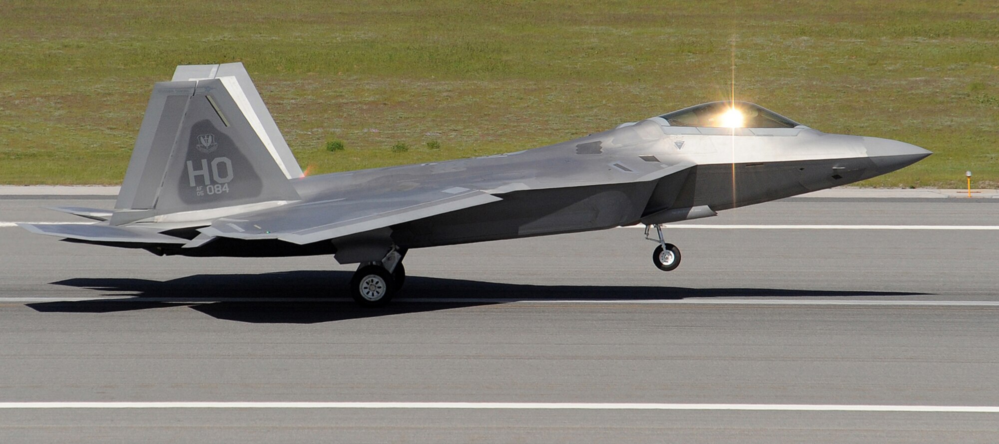 An F-22A Raptor from Holloman Air Force Base, N.M., takes off at Hill Air Force Base, Utah during Combat Hammer, May 7. Combat Hammer performs 65 percent of their operations at the Utah Test and Training Range.  (U.S. Air Force photo/Senior Airman Michael Means)