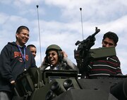 NAVAL SUPPORT FACILITY INDIAN HEAD, Md. – Marines and sailors with Chemical Biological Incident Response Force, II Marine Expeditionary Force, stand ready to receive the Lieutenant General “Chesty” Puller Outstanding Leadership Award, which was presented by Lt. Gen. Dennis Hejlik, commanding general, II Marine Expeditionary Force here, May 11. The award recognizes II MEF units or commands who achieve excellence in combat readiness.