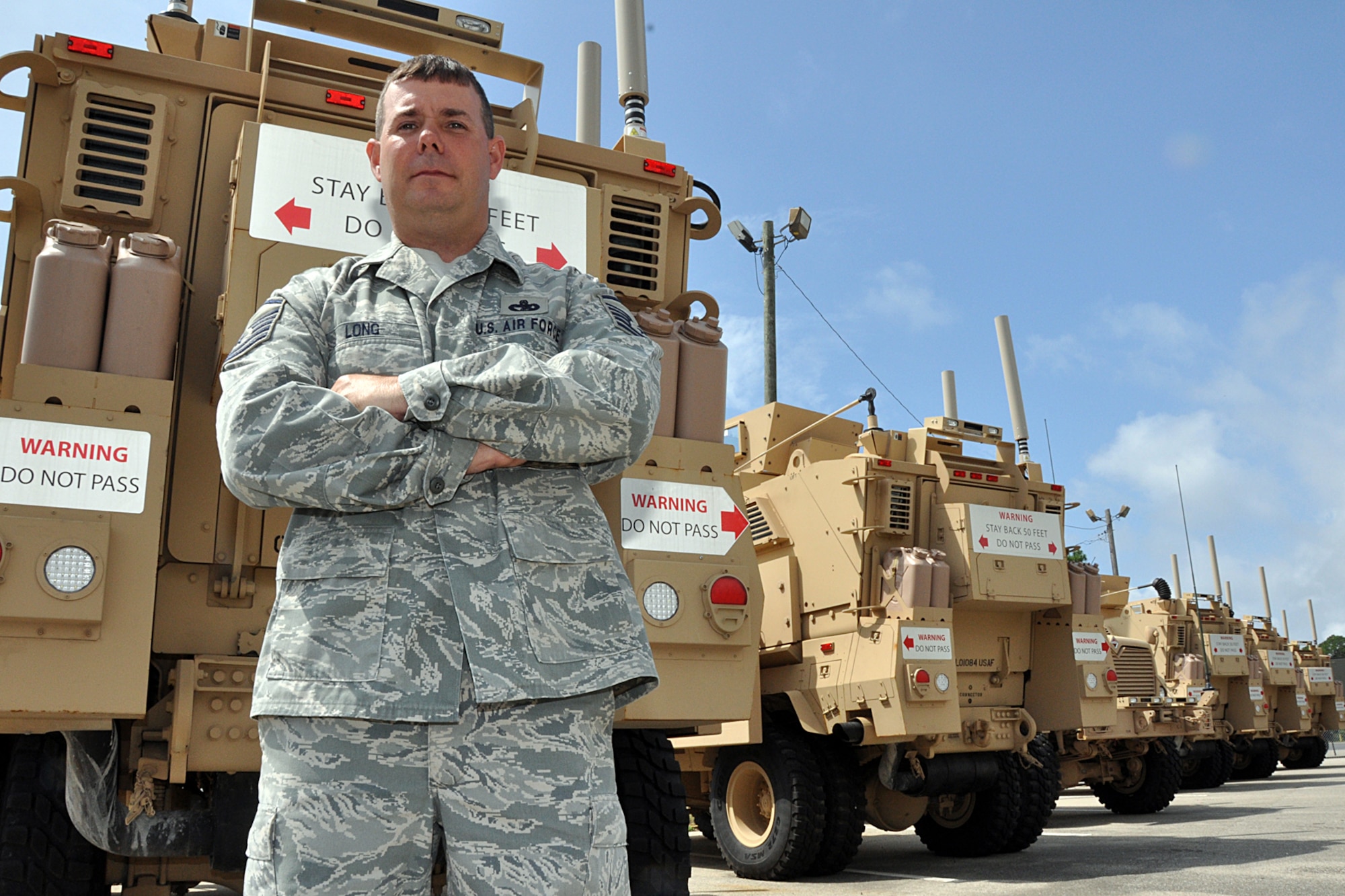 EGLIN AIR FORCE BASE, Fla. -- Master Sgt. Johnny Long, 96th Logistics Readiness Squadron vehicle managment superintendant, was recently named Air Force Vehicle Managment Senior Non-Commissioned Officer of the Year. The Auburn, Ala. native began his 19 year Air Force tenure at Eglin nearly two decades ago and is currently running the shop he started out at as an Airman Basic. (U.S. Air Force photo/ Airman Anthony Jennings)