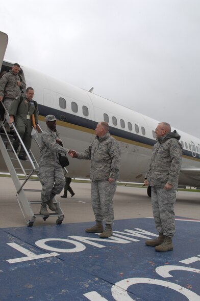 MINOT AIR FORCE BASE, N.D. – The Air Combat Command inspector general team arrives here for a Nuclear Surety Inspection May 13. The IG team will be inspecting Airmen from the 5th Bomb Wing for 10 days to ensure the safety, security and reliability of nuclear weapons. (U.S. Air Force photo by Staff Sergeant Stacy E. Moless)