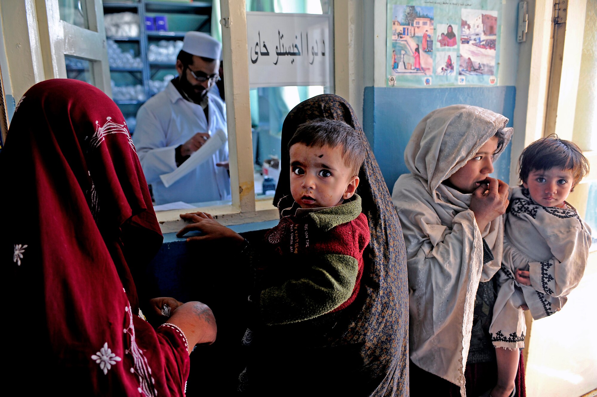 Local Afghans wait for prescriptions April 13 at the Sayed Karam Female Provider Quarters in Guardez City, Afghanistan. (U.S. Air Force photo/Staff Sgt. Shawn Weismiller)