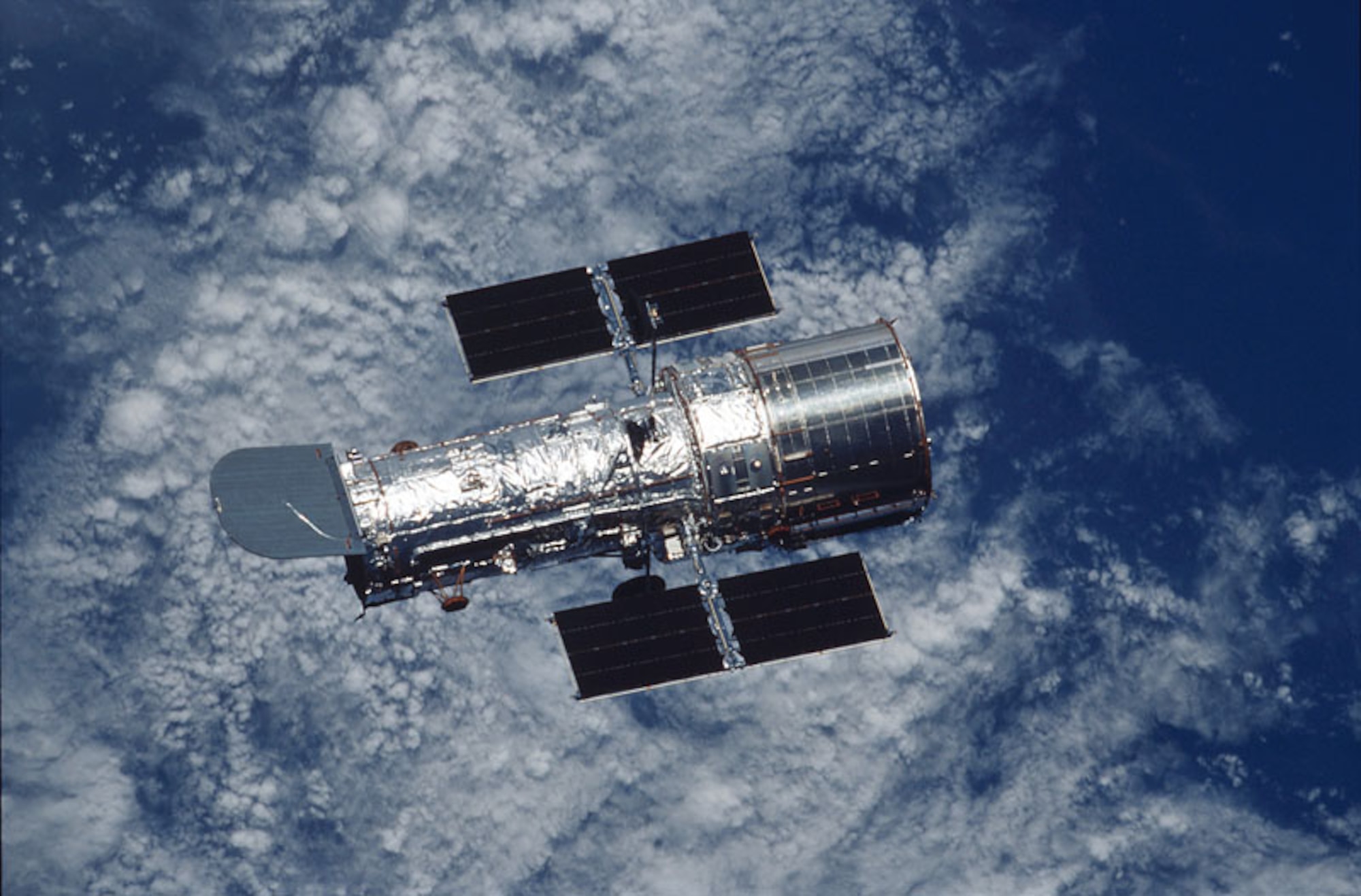 The Hubble Space Telescope in orbit. (NASA photo)