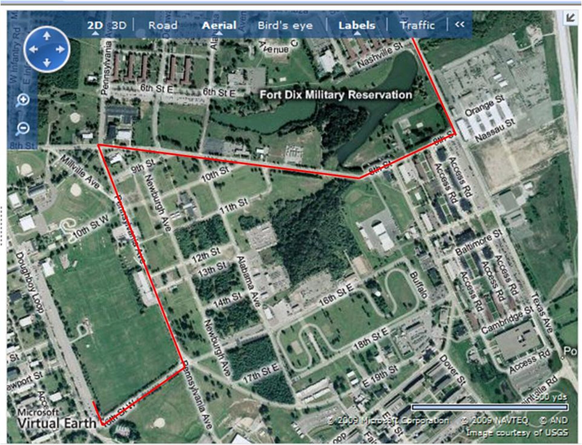 This map outlines streets that will be closed from 11 a.m to noon on May 17 around Joint Base McGuire-Dix-Lakehurst during the Third Annual Armed Forces Medal of Honor Freedom Ride. (Courtesy image).